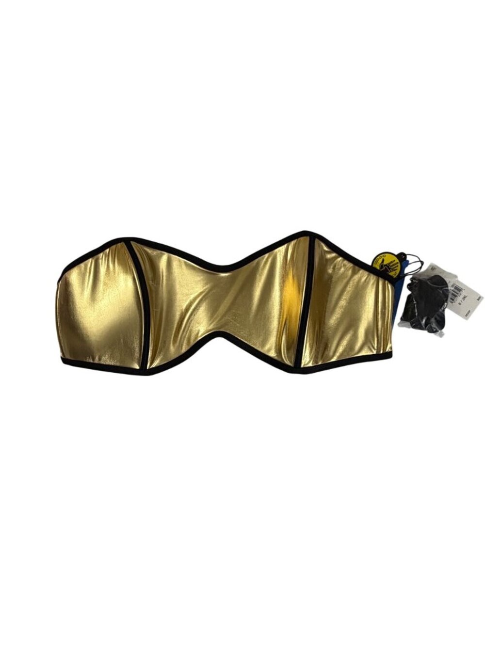 NWT Good American x Body Glove Tainted Love Bikini Top Gold Size 6/3XL